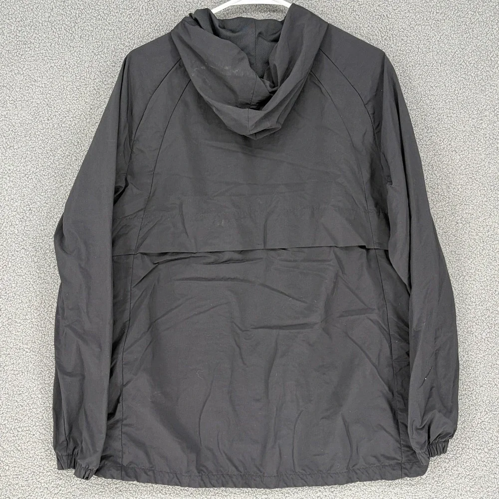 Jordan Brand Mens Black Half Zip Hooded Windbreaker Jacket Medium Jumpman Logo